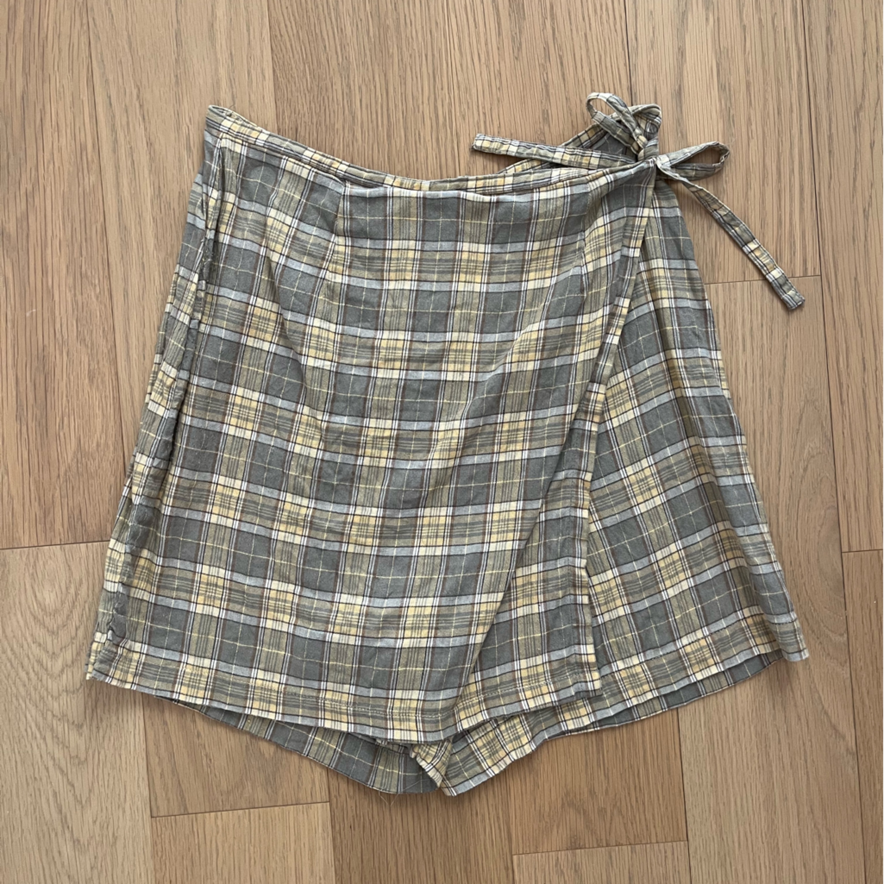 Vintage Rafaella Plaid Wrap Skort With Tie